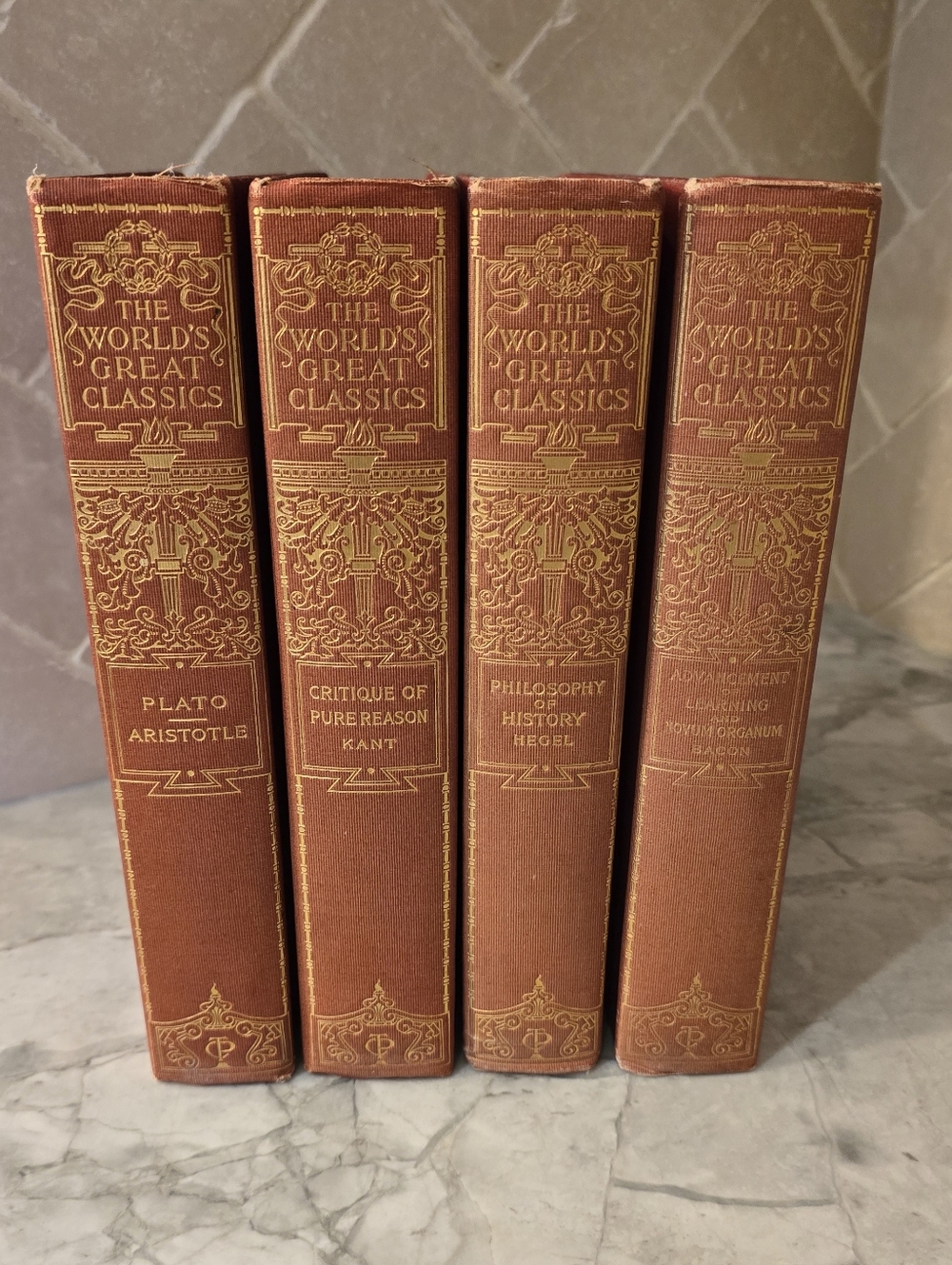 4 Antique Books From "The World's Great Classics" Series Plato Aristotle Kant